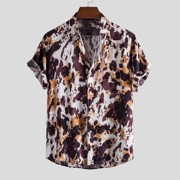 men's casual shirts fashion hawaiian shirt button wild short sleeve printed top, White;black
men's casual shirts fashion hawaiian shirt button wild short sleeve printed top, White;black