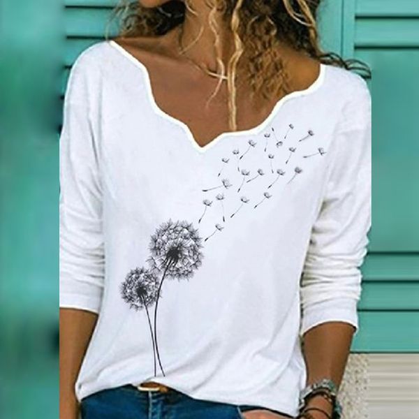 women v neck blouse shirt autumn long sleeve blusas casual floral print loose shirt pullover streetwear plus size 210226, White
women v neck blouse shirt autumn long sleeve blusas casual floral print loose shirt pullover streetwear plus size 210226, White