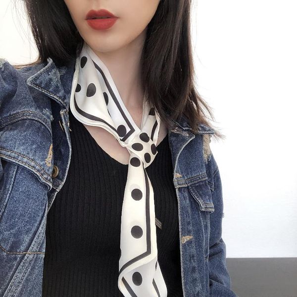 retro cute polka dot small neckerchief women's scarf hair band bag tied versatile decoration narrow strip ribbon, Blue;gray
retro cute polka dot small neckerchief women's scarf hair band bag tied versatile decoration narrow strip ribbon, Blue;gray