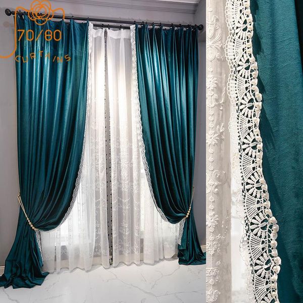 curtain & drapes 2021 light luxury pure color velvet lace stitching blackout curtains for living room and bedroom customized products
curtain & drapes 2021 light luxury pure color velvet lace stitching blackout curtains for living room and bedroom customized products