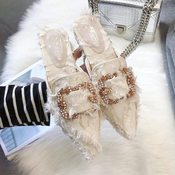 slippers fashion women's shoes rhinestone feather casual female 2021 spring pointed toe all-match comfortable, Black
slippers fashion women's shoes rhinestone feather casual female 2021 spring pointed toe all-match comfortable, Black