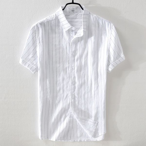 2021 new brand men's linen short-sleeved striped loose casual flax shirt mens -3xl summer white shirts male camisa bfph
2021 new brand men's linen short-sleeved striped loose casual flax shirt mens -3xl summer white shirts male camisa bfph