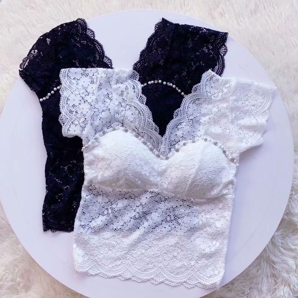 new beaded same style internet celebrity lace bottoming vest comes with detachable cup cover dual-use female sleeved live broadcast spot, Black;white
new beaded same style internet celebrity lace bottoming vest comes with detachable cup cover dual-use female sleeved live broadcast spot, Black;white
