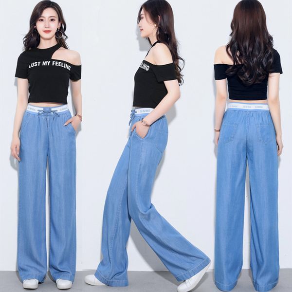 2021 new fashion summer lady thin wide leg denim women's high waist straight pants plus lyocell jeans 7suf, Black;white
2021 new fashion summer lady thin wide leg denim women's high waist straight pants plus lyocell jeans 7suf, Black;white