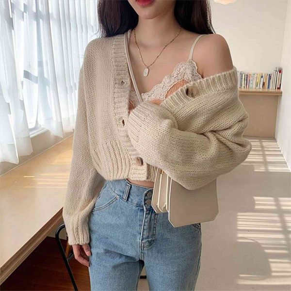 autumn winter thick knitted women sweaters cropped cardigans loose v neck sweater purple button cardigan knitwear jacket, White;black
autumn winter thick knitted women sweaters cropped cardigans loose v neck sweater purple button cardigan knitwear jacket, White;black