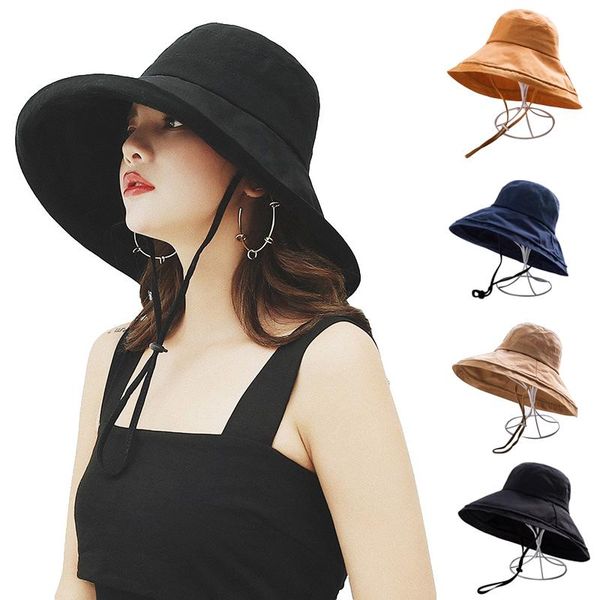 wide brim hats summer solid color bucket for women outdoors beach large cap simple foldable fisherman caps uv protection sun, Blue;gray
wide brim hats summer solid color bucket for women outdoors beach large cap simple foldable fisherman caps uv protection sun, Blue;gray