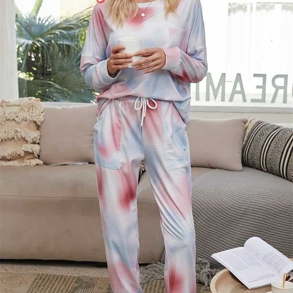tie autumn 2020 pajamas women's wear gradual change dye long sleeve trousers two piece suit, Black;white
tie autumn 2020 pajamas women's wear gradual change dye long sleeve trousers two piece suit, Black;white