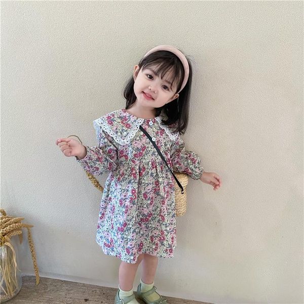 girl's dresses 2021 spring fashion children dress long sleeve lace lapel floral button cotton vestidos design casual for girls, Red;yellow
girl's dresses 2021 spring fashion children dress long sleeve lace lapel floral button cotton vestidos design casual for girls, Red;yellow