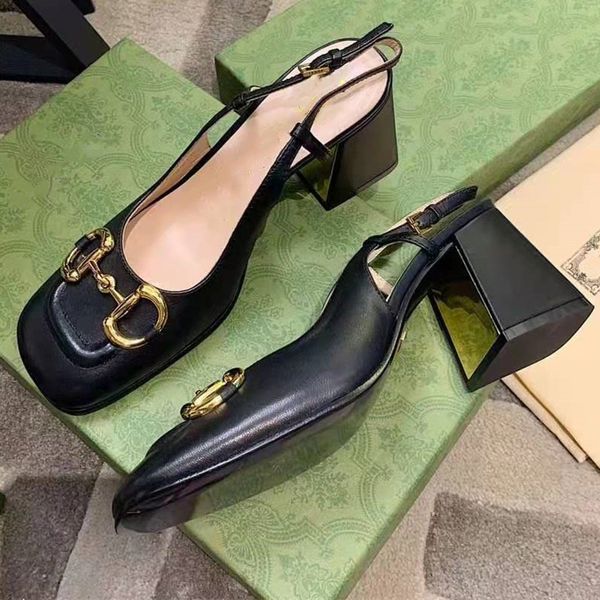 women leather mid-heel dress shoes slingback square shaped toe designer lady letter printed sculpted block heel rubber sole pumps, Black
women leather mid-heel dress shoes slingback square shaped toe designer lady letter printed sculpted block heel rubber sole pumps, Black