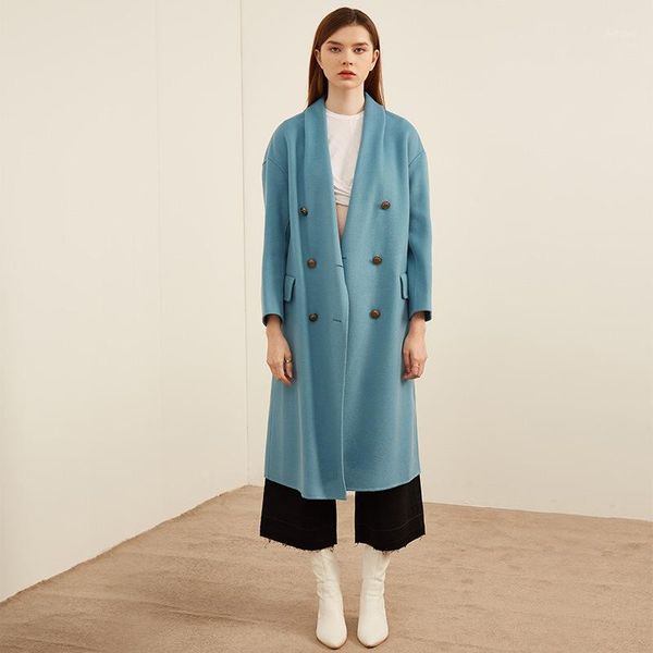 clear water blue cashmere coat women's autumn and winter temperament korean loose medium length woolen wool & blends, Black
clear water blue cashmere coat women's autumn and winter temperament korean loose medium length woolen wool & blends, Black