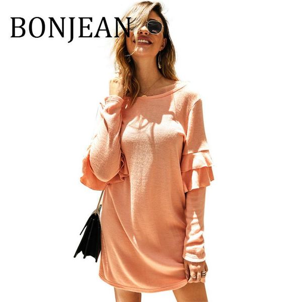 casual dresses bonjean knitting cotton dress for women 2021 robe femme ruffles decoration straight long sleeve pink mini bj1670, Black;gray
casual dresses bonjean knitting cotton dress for women 2021 robe femme ruffles decoration straight long sleeve pink mini bj1670, Black;gray