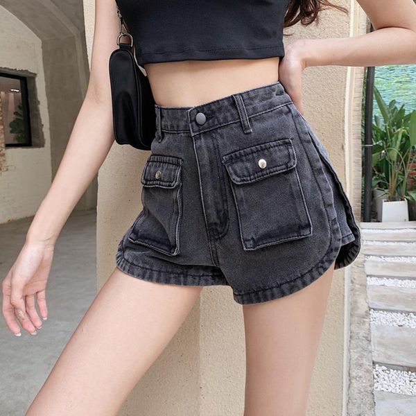 women's jeans smoke gray high waist denim shorts thin net red a-line 2021 summer loose wide-leg pants, Blue
women's jeans smoke gray high waist denim shorts thin net red a-line 2021 summer loose wide-leg pants, Blue