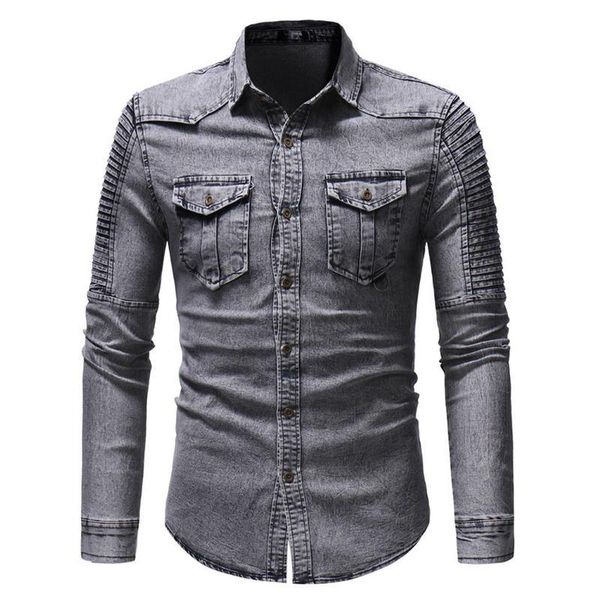 men's casual shirts spring autumn 2022 denim shirt men long sleeve fit slim personality pocket black blue plus size 3xl, White;black
men's casual shirts spring autumn 2022 denim shirt men long sleeve fit slim personality pocket black blue plus size 3xl, White;black