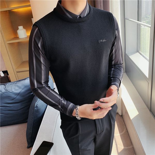 2021 new out of quality autumn fake-2pieces gentlemen men's knitted shirts fine fashion office adjustment 3xl casual pullovers 5zsc, White;black
2021 new out of quality autumn fake-2pieces gentlemen men's knitted shirts fine fashion office adjustment 3xl casual pullovers 5zsc, White;black
