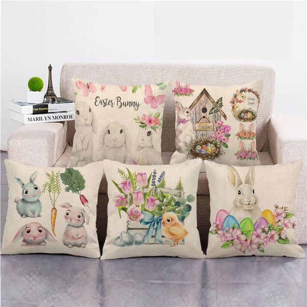 happy easter eggs cute rabbit color flowers linen/cotton throw pillow covers couch cushion cover home
happy easter eggs cute rabbit color flowers linen/cotton throw pillow covers couch cushion cover home