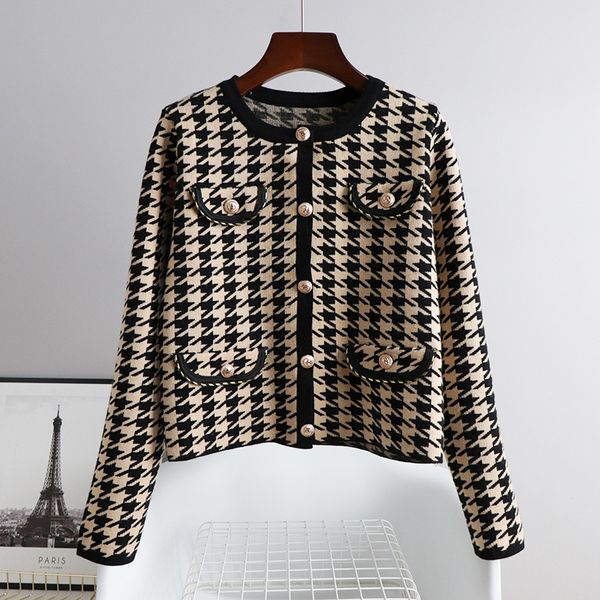 202 2021 spring sweater long sleeve crew neck cardigan khaki sweater luxury womens clothes ousheng, White;black
202 2021 spring sweater long sleeve crew neck cardigan khaki sweater luxury womens clothes ousheng, White;black