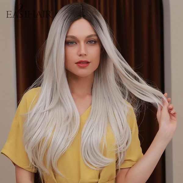 long black to grey ombre synthetic lace part wigs straight natural wave wigs for women heat resistant soft hair
long black to grey ombre synthetic lace part wigs straight natural wave wigs for women heat resistant soft hair