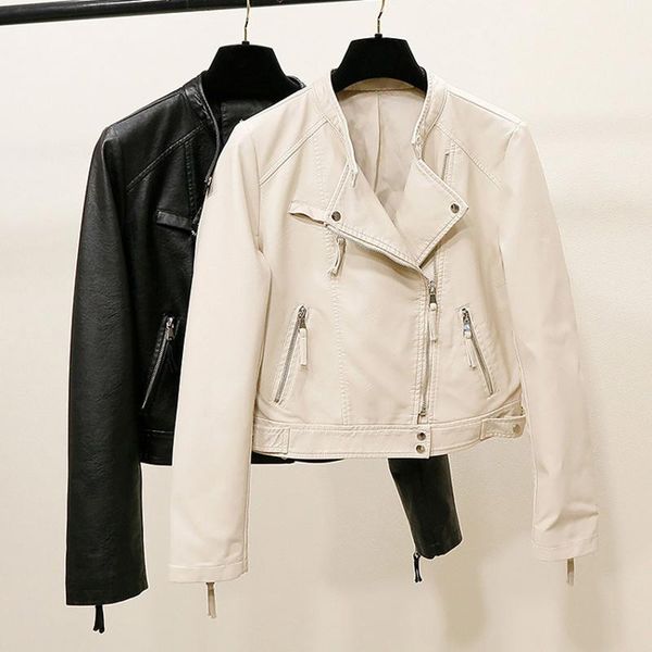 women's jackets fashion brand leather women rivet faux motorcycle zipper soft coat female paragraph lapel pu jacket y, Black;brown
women's jackets fashion brand leather women rivet faux motorcycle zipper soft coat female paragraph lapel pu jacket y, Black;brown