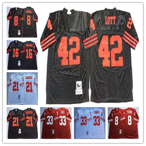 ncaa mens throwback steve young 16 joe montana deion sanders 42 ronnie lott 44 rathman jerry rice dwight clark white red black san francisco