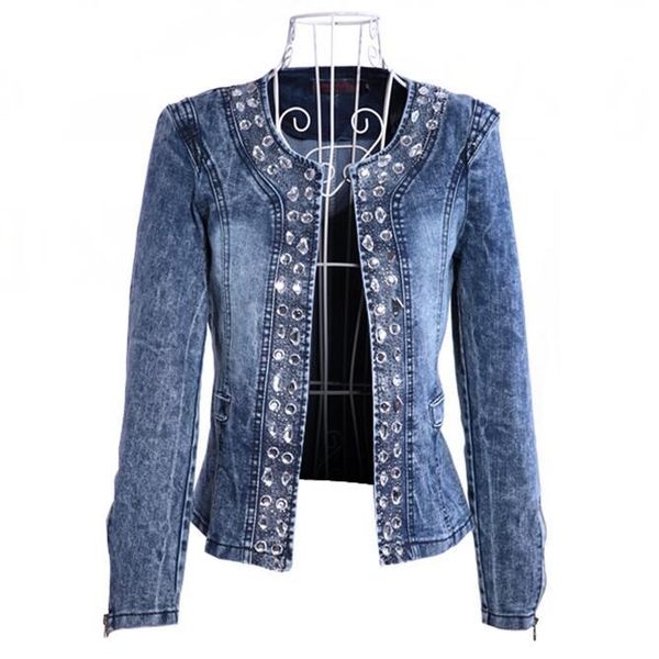 women's suits & blazers casaco feminino fashion women diamonds denim jacket coat ladies slim jeans plus size blazer 4xl, White;black
women's suits & blazers casaco feminino fashion women diamonds denim jacket coat ladies slim jeans plus size blazer 4xl, White;black