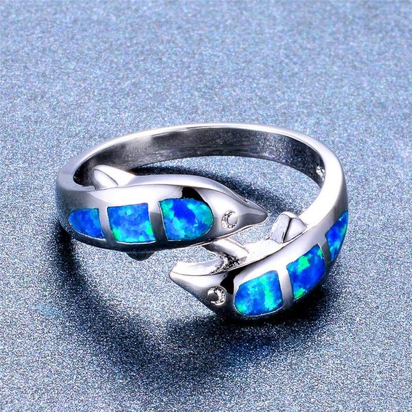 wedding rings cute animal dolphin engagement ring female luxury blue fire opal stone vintage silver color for women jewelry, Slivery;golden
wedding rings cute animal dolphin engagement ring female luxury blue fire opal stone vintage silver color for women jewelry, Slivery;golden