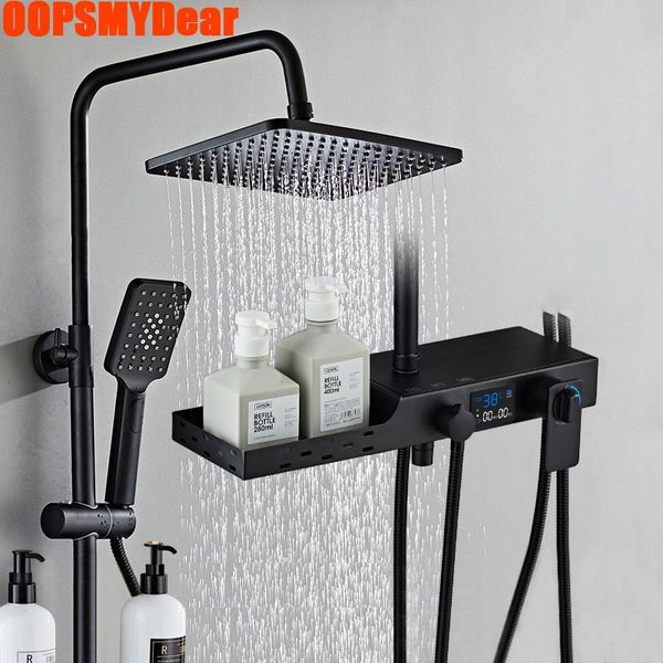 led digital shower set bathroom smart thermostatic shower system square head spa rainfall bath faucet wall mount cold mixer
led digital shower set bathroom smart thermostatic shower system square head spa rainfall bath faucet wall mount cold mixer
