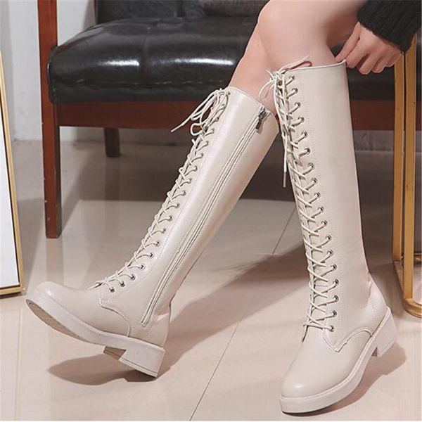 boots women's long 2021 autumn winter style shoes lady leather lace up high tube knight knee black beige 35-40
boots women's long 2021 autumn winter style shoes lady leather lace up high tube knight knee black beige 35-40