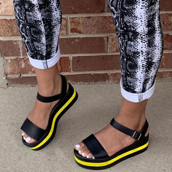 sandals women summer flat platform mixed colors wedges 2021 ankle strap casual light beach woman shoes, Black
sandals women summer flat platform mixed colors wedges 2021 ankle strap casual light beach woman shoes, Black