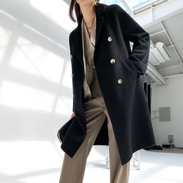 women's wool & blends king fry goods 101801 double-sided high-end ms long cloth cashmere coat female 100% pure, Black
women's wool & blends king fry goods 101801 double-sided high-end ms long cloth cashmere coat female 100% pure, Black