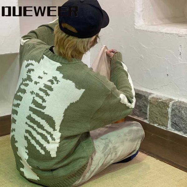dueweer men women oversized embroidery knitted sweaters hip hop hole skulls japanese streetwear distressed pullovers sweaterp0805, White;black
dueweer men women oversized embroidery knitted sweaters hip hop hole skulls japanese streetwear distressed pullovers sweaterp0805, White;black