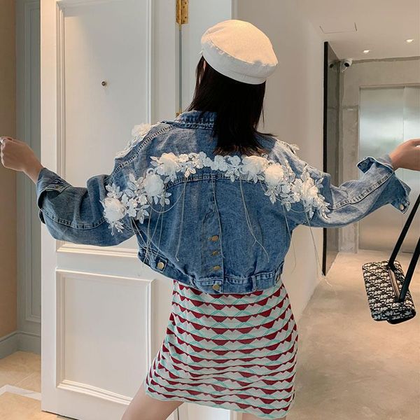 2021 spring autumn women loose three-dimensional flower embroidery denim jacket bat sleeve chain tassel short jean coat y360, Black;brown
2021 spring autumn women loose three-dimensional flower embroidery denim jacket bat sleeve chain tassel short jean coat y360, Black;brown
