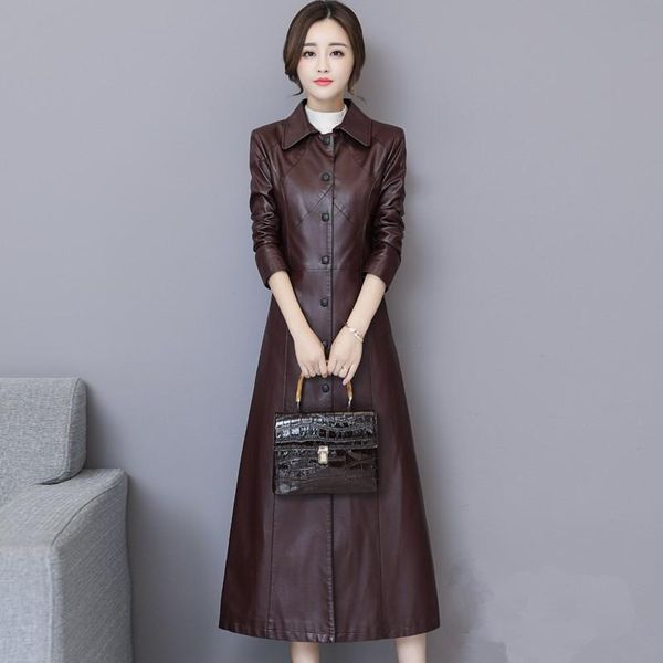 women's leather & faux fashion spring autumn women long jacket casual ladies overcoat solid plus size pu 5xl d3264, Black
women's leather & faux fashion spring autumn women long jacket casual ladies overcoat solid plus size pu 5xl d3264, Black