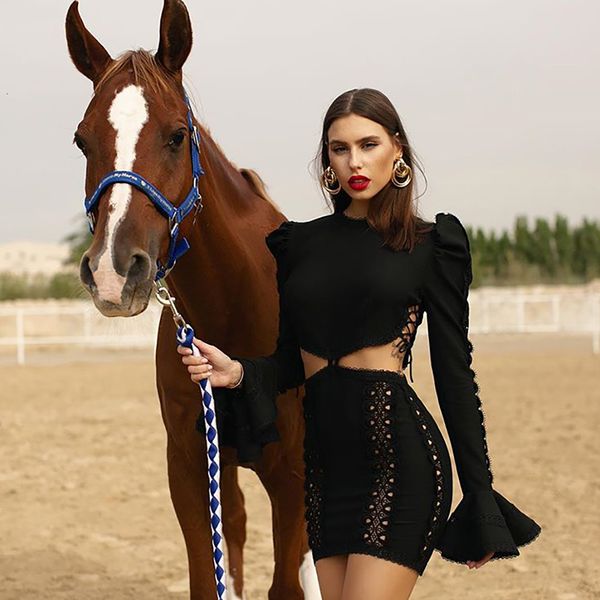 2021 new summer white lace long sleeve bandage for women hollow out mini celebrity evening club party es lw0w, Black;gray
2021 new summer white lace long sleeve bandage for women hollow out mini celebrity evening club party es lw0w, Black;gray