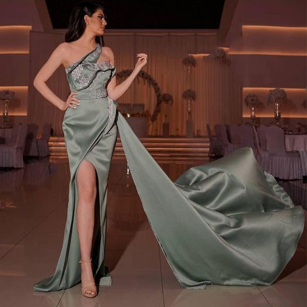 party dresses 2021 one shoulder front slit evening sequined lace satin prom gowns with train asymmetrical women abendkleider, White;black
party dresses 2021 one shoulder front slit evening sequined lace satin prom gowns with train asymmetrical women abendkleider, White;black