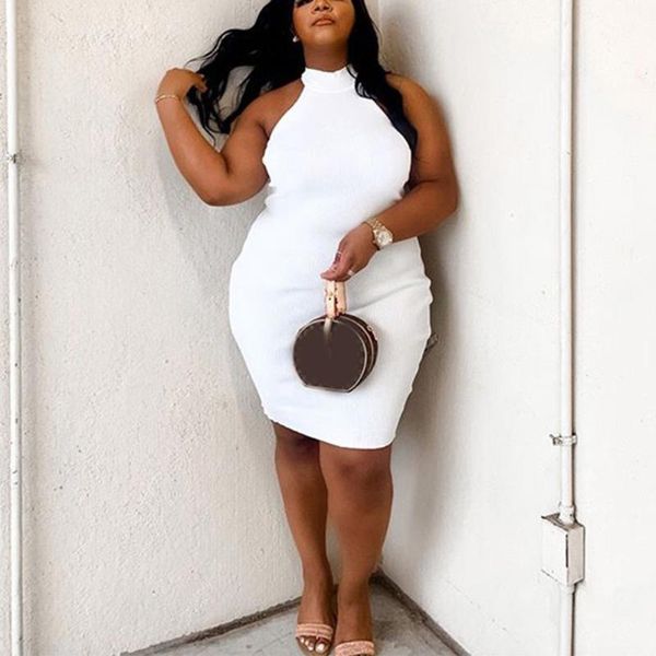 casual dresses 4xl 5xl plus size for women white halter sleeveless bodycon knee length elegant evening night party club wear vestidos, Black;gray
casual dresses 4xl 5xl plus size for women white halter sleeveless bodycon knee length elegant evening night party club wear vestidos, Black;gray