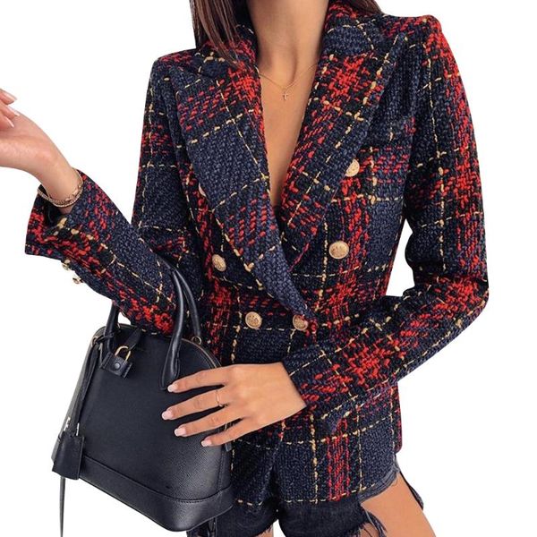 women's jackets women plaid blazer spring-autumn vintage tweed office ladies chic slim blazers long sleeve gold thread suit coat, Black;brown
women's jackets women plaid blazer spring-autumn vintage tweed office ladies chic slim blazers long sleeve gold thread suit coat, Black;brown