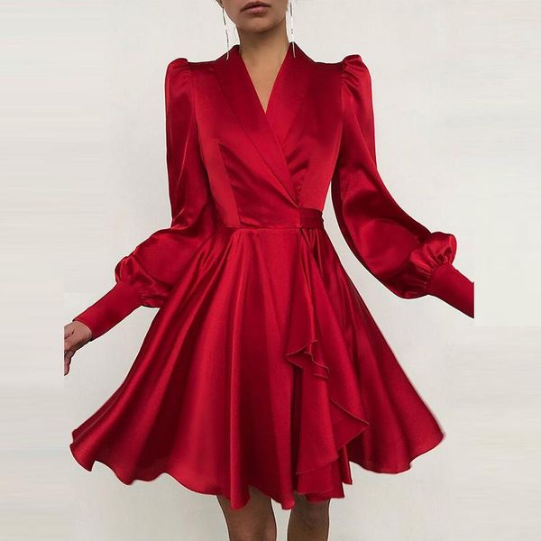 casual dresses women's solid chic v-neck long lantern sleeve elegant mini dress female nice autumn fashion ladies pleated vestidos, Black;gray
casual dresses women's solid chic v-neck long lantern sleeve elegant mini dress female nice autumn fashion ladies pleated vestidos, Black;gray