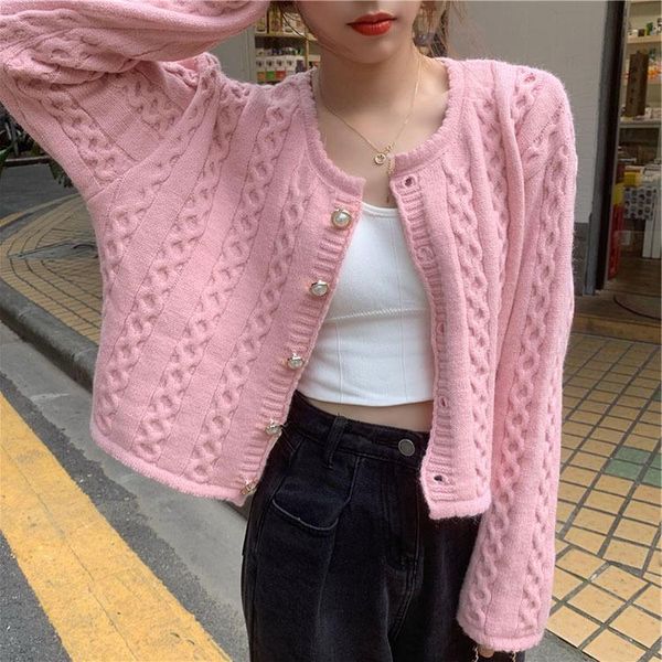 women's knits & tees autumn short cardigan korean women knitted sweater fashion solid long sleeve o-neck elegant outerwear casual knit, White
women's knits & tees autumn short cardigan korean women knitted sweater fashion solid long sleeve o-neck elegant outerwear casual knit, White