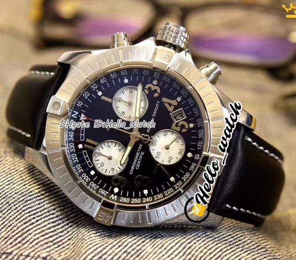 46mm chrono diver pro barenia watches a13380 white dial black subdial miyota quartz chronograph mens watch satch leather sport hello_watch, Slivery;brown