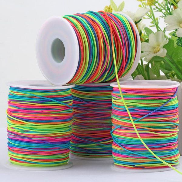 85/100m rainbow colourful elastic cord 1mm thread stretch string craft for beading braiding diy jewelry handmade, Black;white
85/100m rainbow colourful elastic cord 1mm thread stretch string craft for beading braiding diy jewelry handmade, Black;white