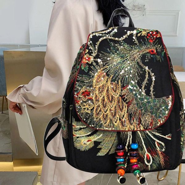 outdoor bags vintage backpack phoenix embroideried beads women knapsack daypack travel shoulder bag
outdoor bags vintage backpack phoenix embroideried beads women knapsack daypack travel shoulder bag