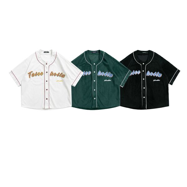 fashion shirt short sleeve men's summer american leisure street trend letter printed corduroy loose baseball, White;black
fashion shirt short sleeve men's summer american leisure street trend letter printed corduroy loose baseball, White;black