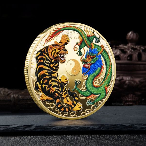10pcs non magnetic dragon craft fights with tiger pattern medal ancient aisa myths legends gold plated commemorative coins tai chi bring you 
10pcs non magnetic dragon craft fights with tiger pattern medal ancient aisa myths legends gold plated commemorative coins tai chi bring you