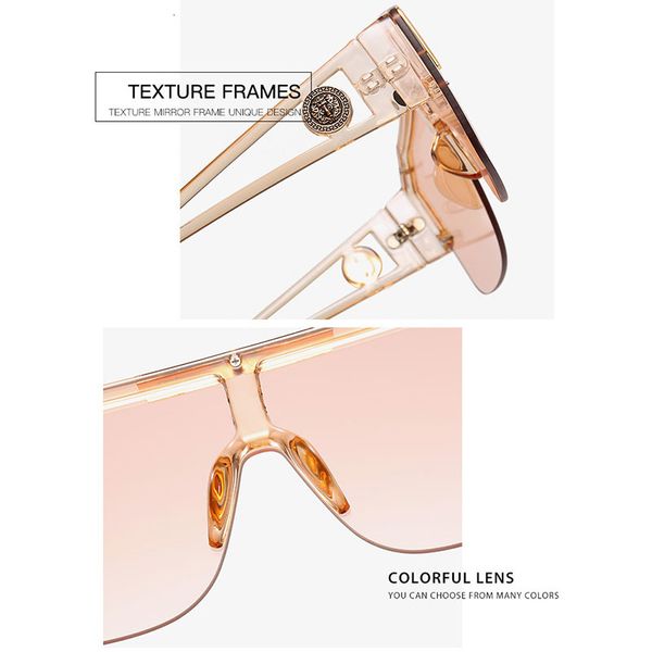 sunglasses 2021 fashion oversized square men women vintage metals large frame semi-random one lens uv400, White;black
sunglasses 2021 fashion oversized square men women vintage metals large frame semi-random one lens uv400, White;black