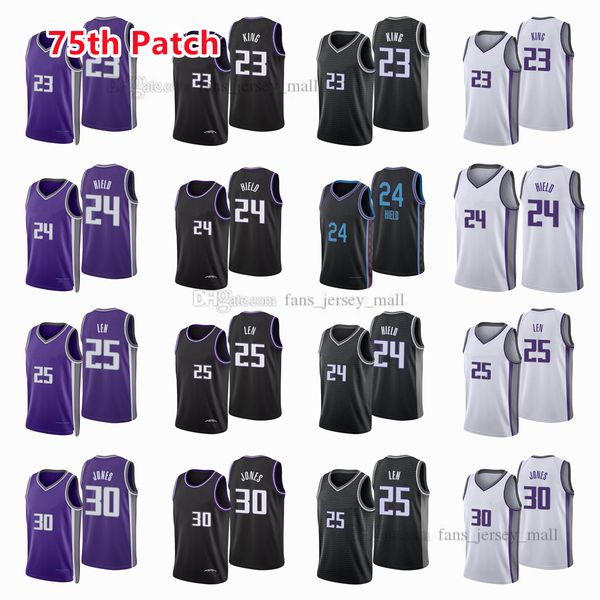 printed 75th patch city basketball jerseys buddy 24 hield alex 25 len damian 30 jones louis 23 king jersey color white purple black custom, Black;red
printed 75th patch city basketball jerseys buddy 24 hield alex 25 len damian 30 jones louis 23 king jersey color white purple black custom, Black;red
