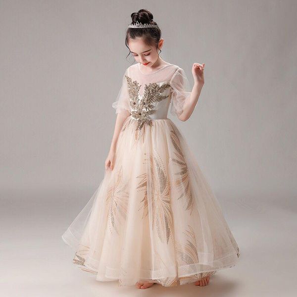 girl's dresses flower girl illusion crystal embroidery beading o-neck half princess floor-length lace luxury tulle kids party gown h325, Red;yellow
girl's dresses flower girl illusion crystal embroidery beading o-neck half princess floor-length lace luxury tulle kids party gown h325, Red;yellow