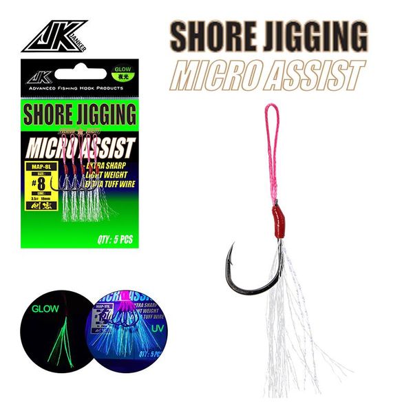 fishing hooks 5pcs jk map black slow jigging glow pe line tied 5#-12# saltwater shore micro assist hook set
fishing hooks 5pcs jk map black slow jigging glow pe line tied 5#-12# saltwater shore micro assist hook set