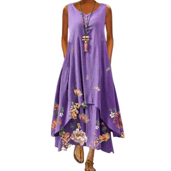 casual dresses women dress vintage maxi floral print irregular hem buttons round neck sleeveless beach, Black;gray
casual dresses women dress vintage maxi floral print irregular hem buttons round neck sleeveless beach, Black;gray