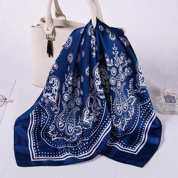 scarves 2021 women silk scarf 70cm square hair band neck wraps foulard neckerchief print satin for bag tie, Blue;gray
scarves 2021 women silk scarf 70cm square hair band neck wraps foulard neckerchief print satin for bag tie, Blue;gray