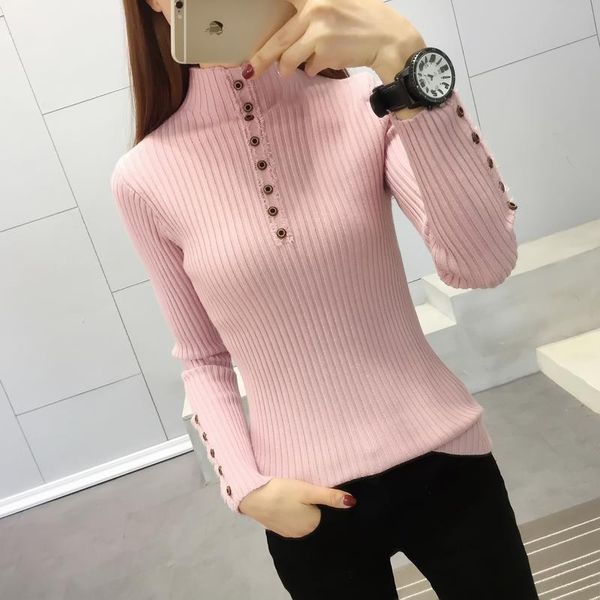 women's sweaters 9586 make a half high collar button, sash, pure color jersey, sweater 35, White;black
women's sweaters 9586 make a half high collar button, sash, pure color jersey, sweater 35, White;black